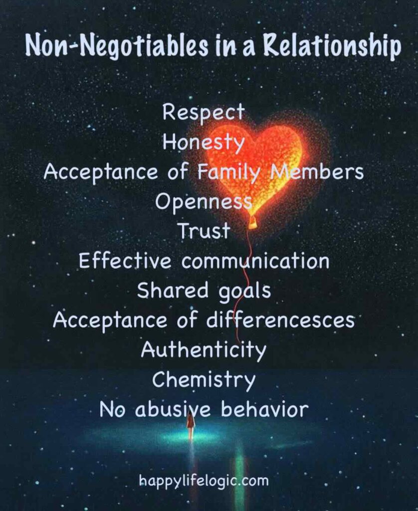 Non negotiables in a relationship